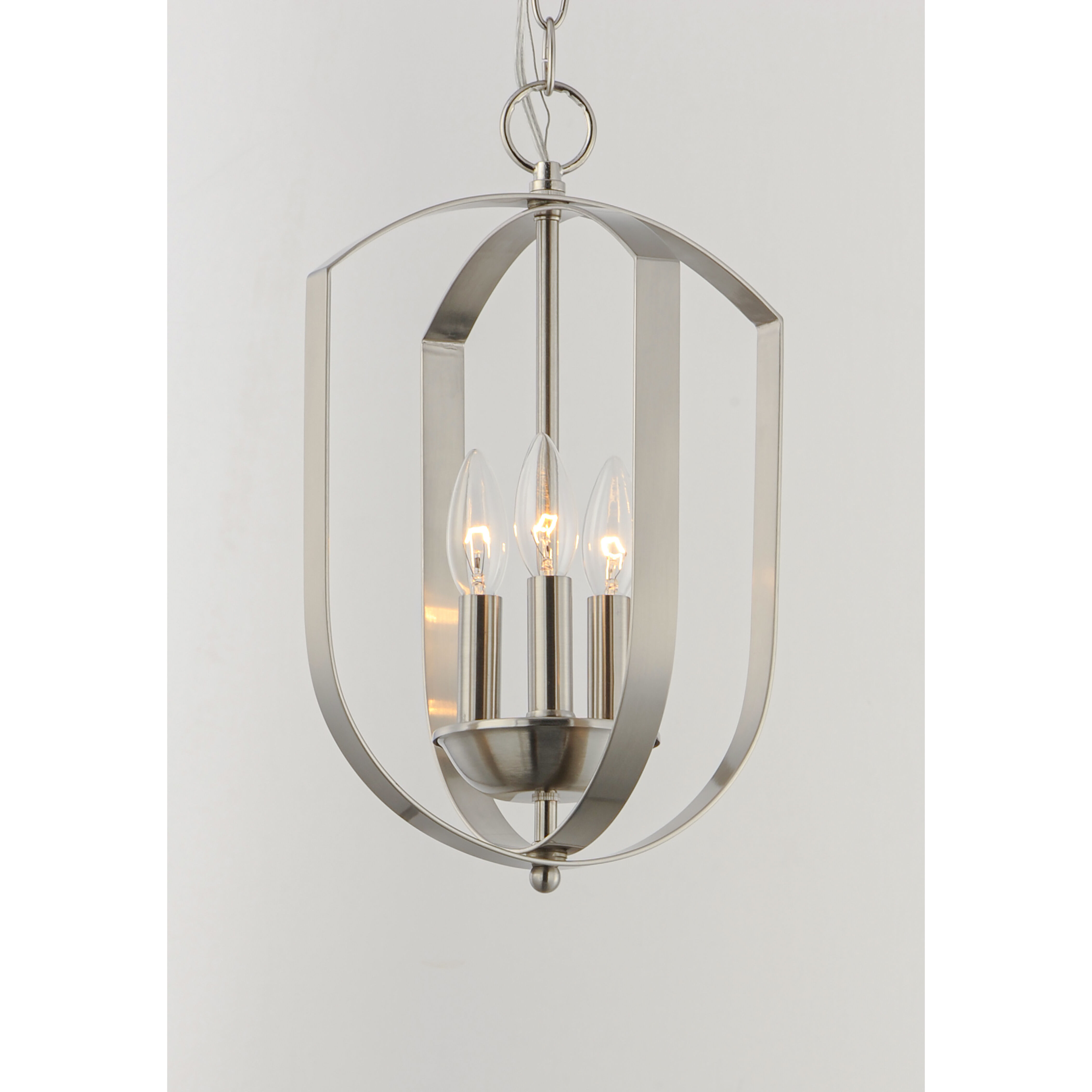 Provident 3 Light 10 inch Satin Nickel Chandelier Ceiling Light