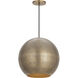 Aurelia 1 Light 13.5 inch Weathered Brass Single Pendant Ceiling Light