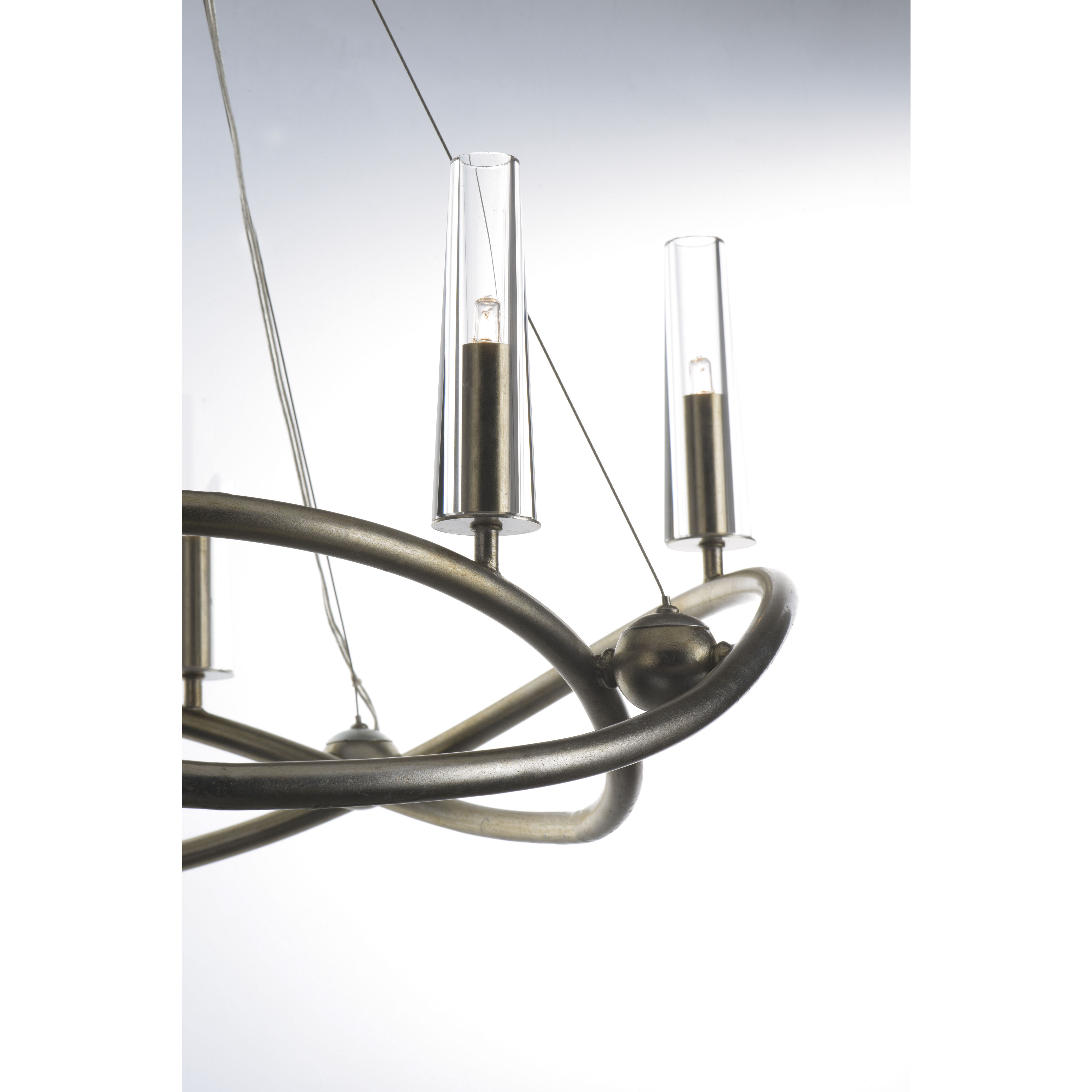 Entwine 8 Light 36.75 inch Golden Silver Single-Tier Chandelier Ceiling Light