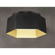 Honeycomb LED 16 inch Black/Gold Flush Mount Ceiling Light
