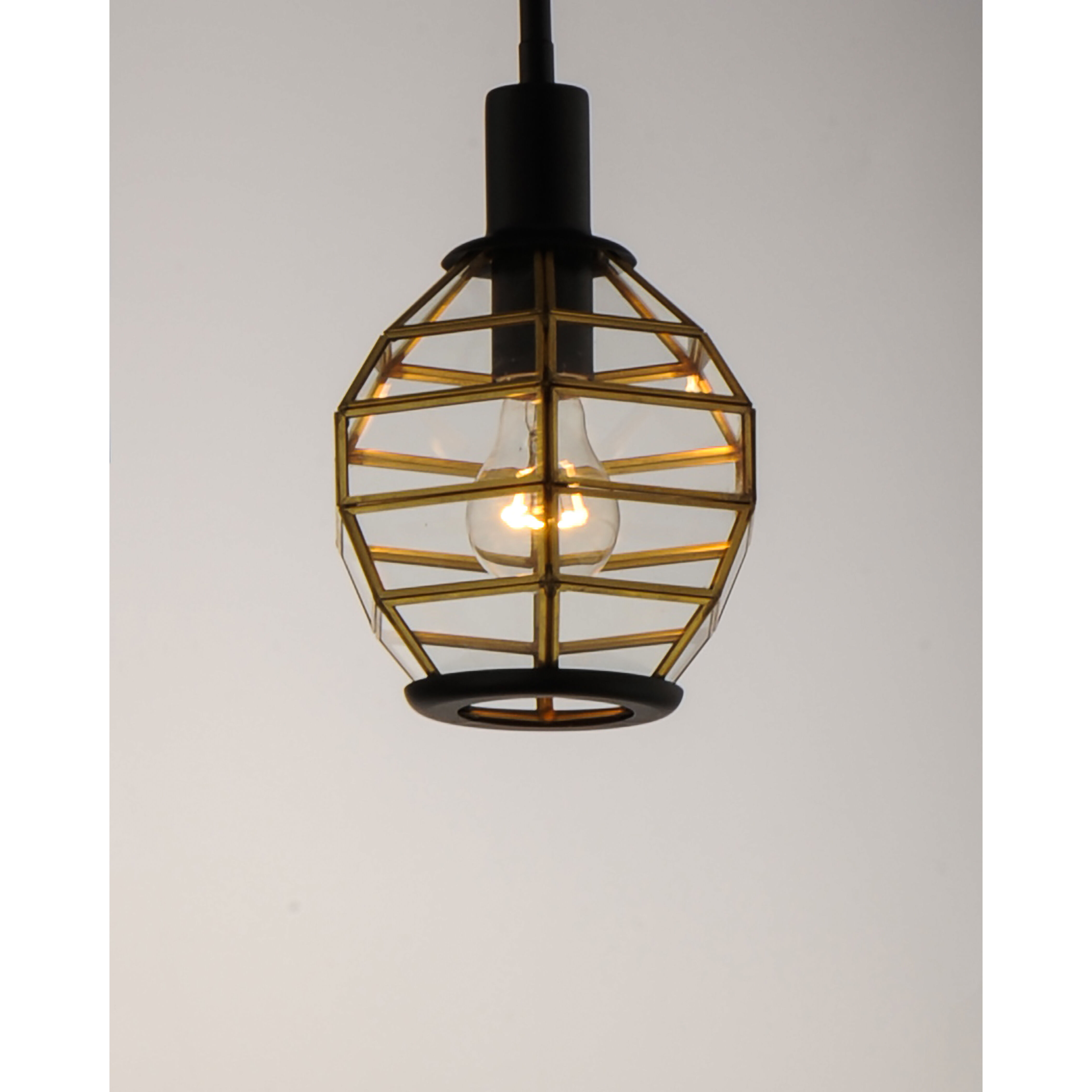 Heirloom 1 Light 7.5 inch Black/Burnished Brass Mini Pendant Ceiling Light