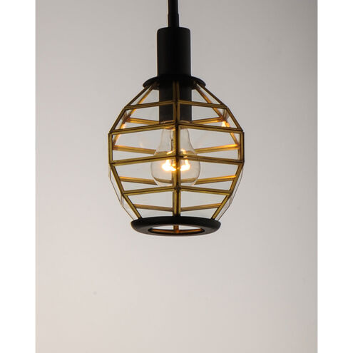 Heirloom 1 Light 8 inch Black/Burnished Brass Mini Pendant Ceiling Light