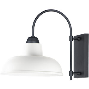 Industrial 1 Light 16 inch White/Black Outdoor Wall Mount in White and Black