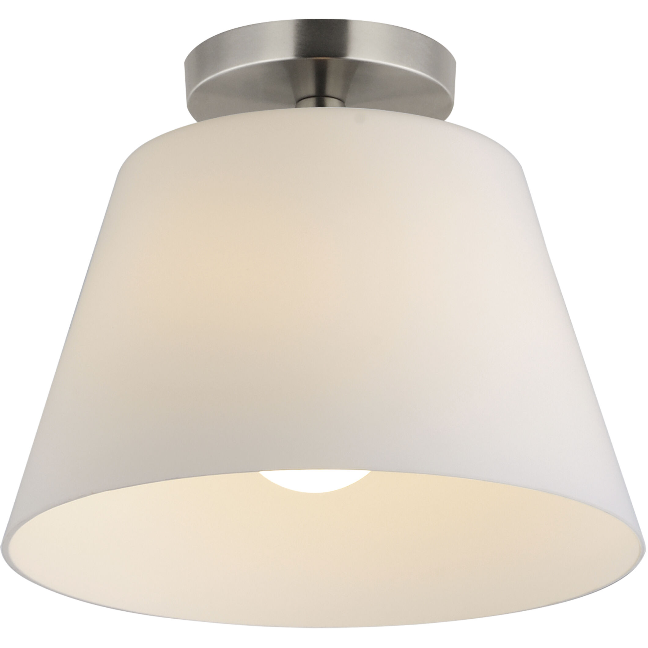 Hudson 1 Light 12 inch Satin Nickel Flush Mount Ceiling Light in Satin White