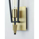 Wings 1 Light 5 inch Black and Satin Brass ADA Wall Sconce Wall Light