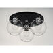 Vessel 3 Light 17 inch Black and Brushed Aluminum Flush Mount Ceiling Light