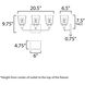 Hudson 3 Light 20.5 inch Natural Aged Brass Bath Vanity Wall Light in Satin White