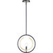 Clip 1 Light 11 inch Black and Gold Flush Mount Ceiling Light