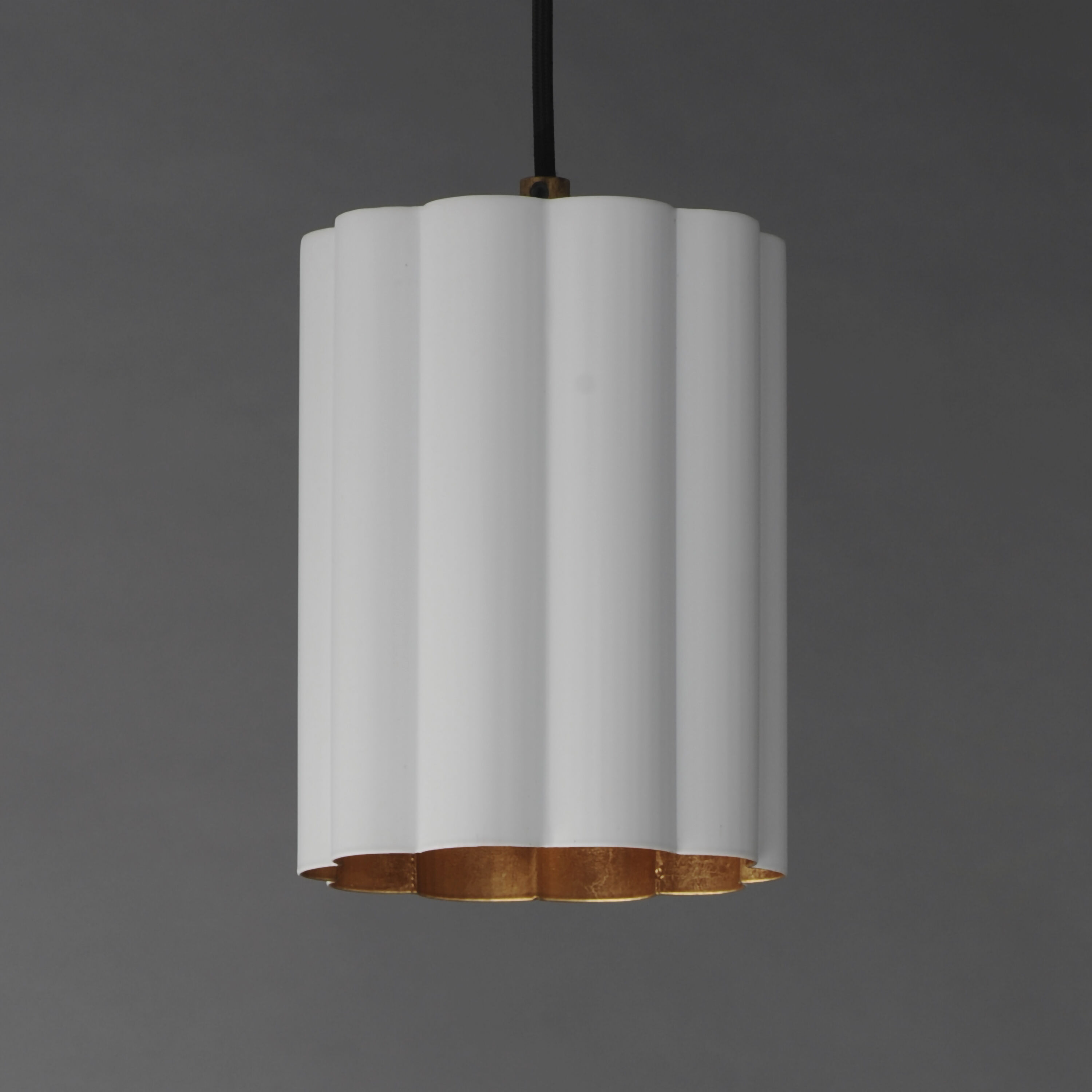 Primrose 1 Light 6 inch Gold Leaf Single Pendant Ceiling Light in Matte White