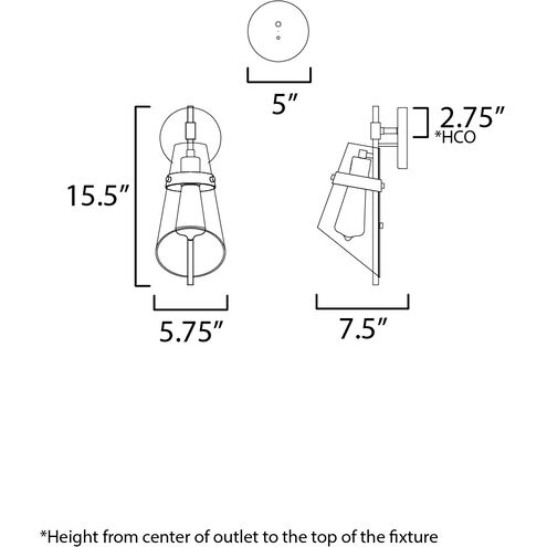 Finch Wall Sconce Wall Light in Seedy, Dark BronzeandAntique Brass