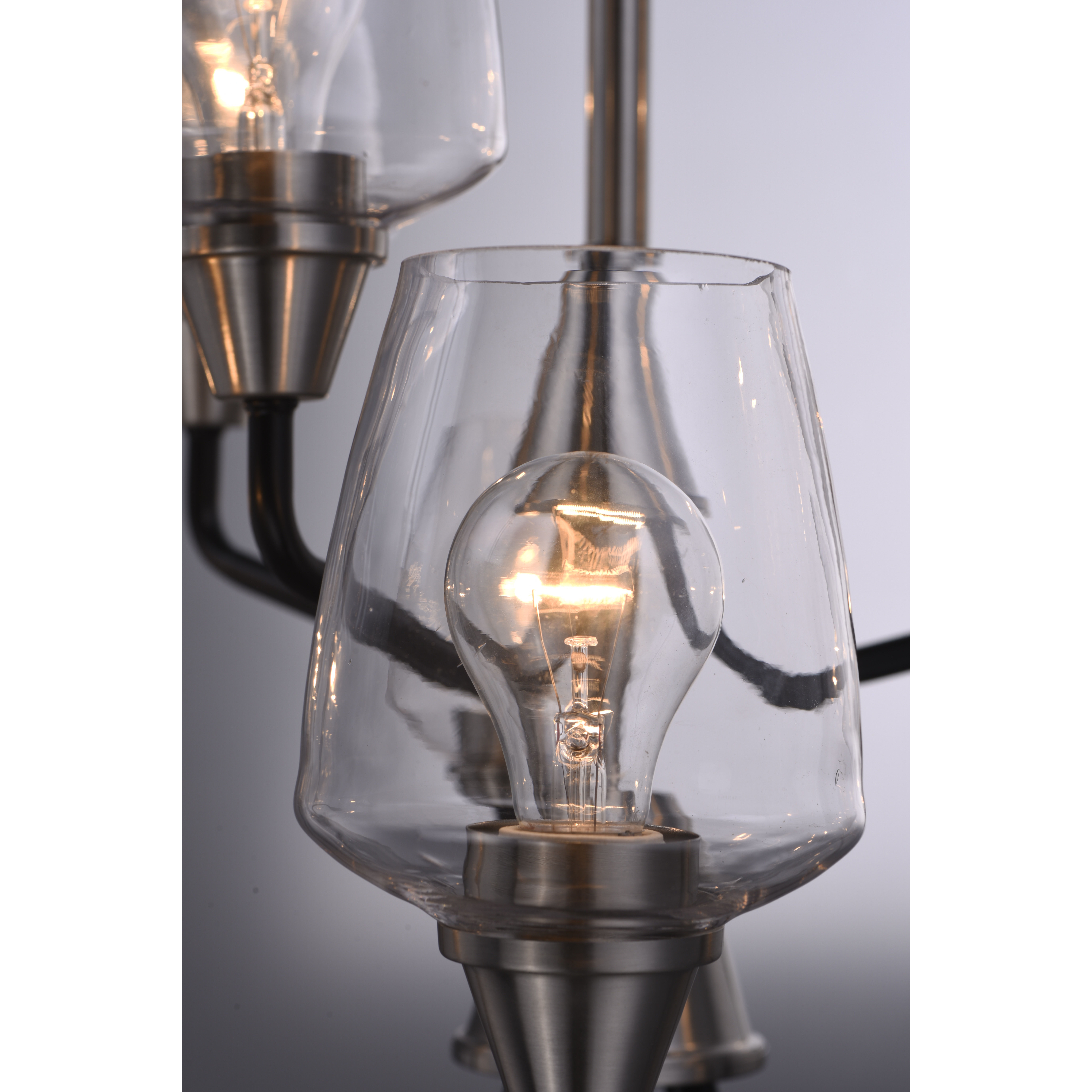 Goblet 9 Light 27 inch Black/Satin Nickel Multi-Tier Chandelier Ceiling Light in Black and Satin Nickel