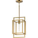 Gridline 1 Light 8 inch Natural Aged Brass Single Pendant Ceiling Light