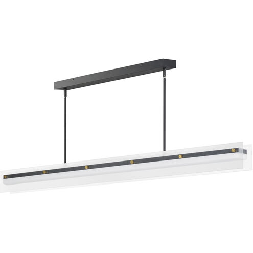 Spectre LED 61.5 inch Black and Natural Aged Brass Linear Pendant Ceiling Light