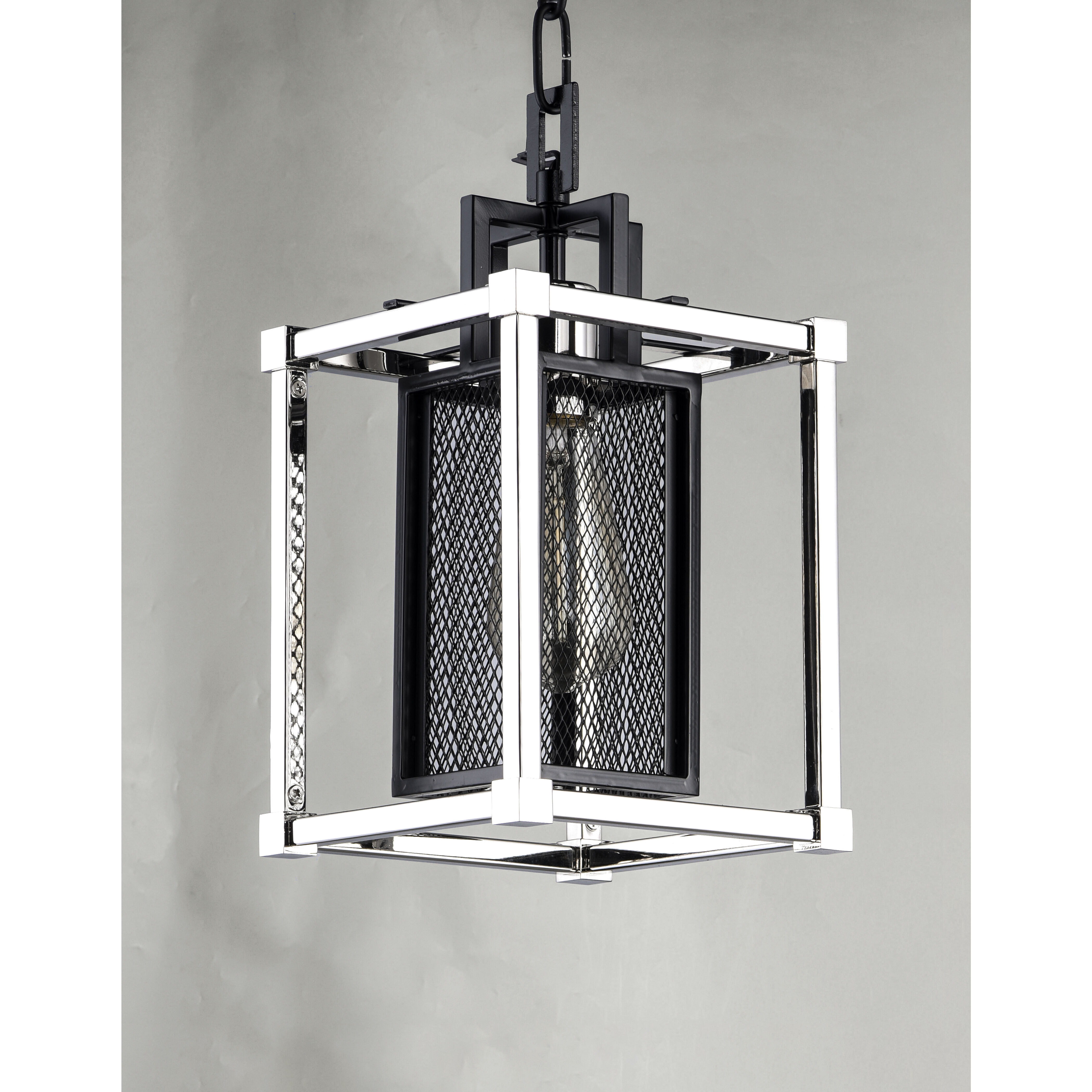 Refine 1 Light 7.25 inch Black/Polished Nickel Single Pendant Ceiling Light
