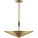 Helsinki 3 Light 20 inch Natural Aged Brass Single Pendant Ceiling Light