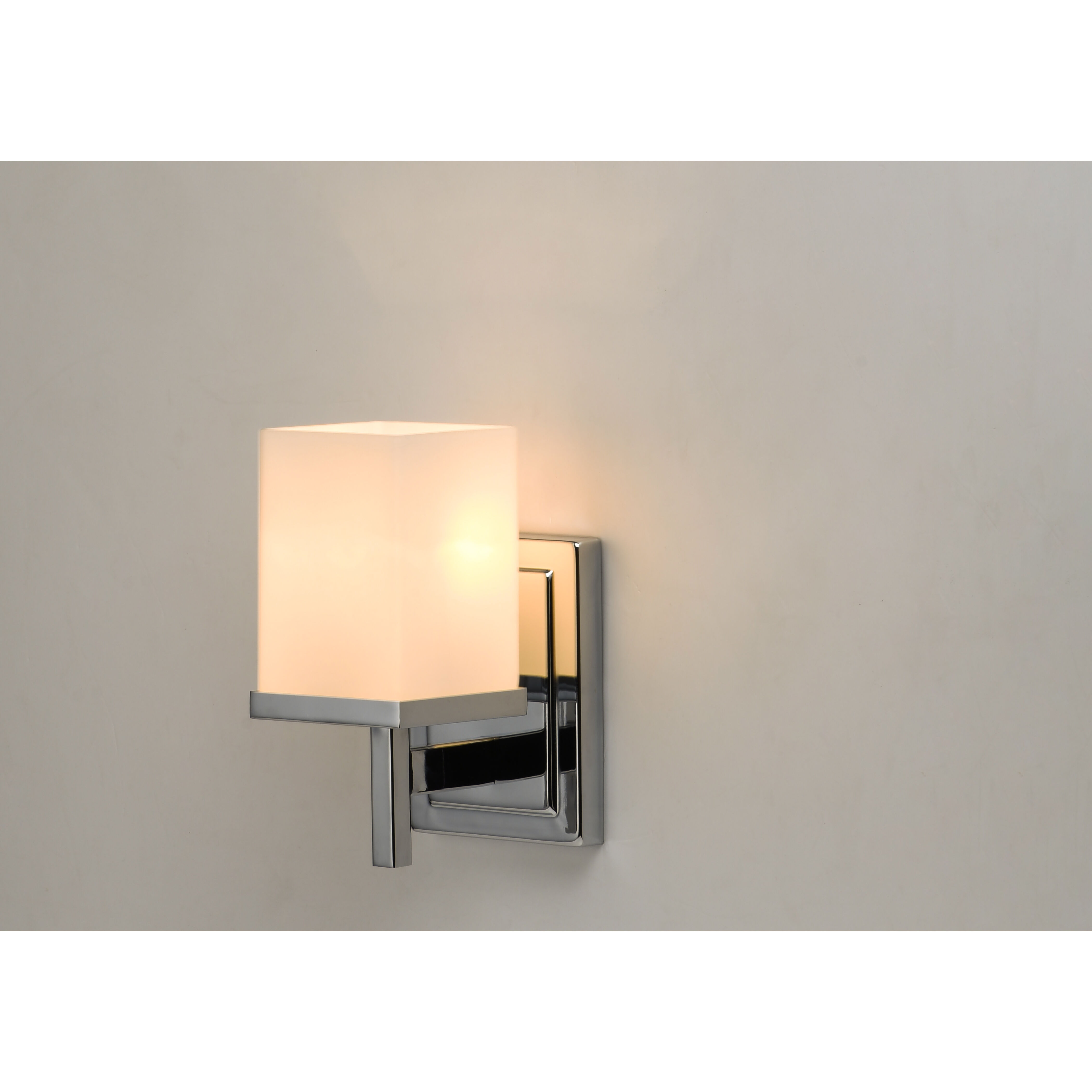 Tetra 1 Light 6 inch Polished Chrome Bath Vanity Wall Light in Satin White