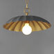 Primrose 1 Light 16 inch Dark Grey and Gold Leaf Single Pendant Ceiling Light