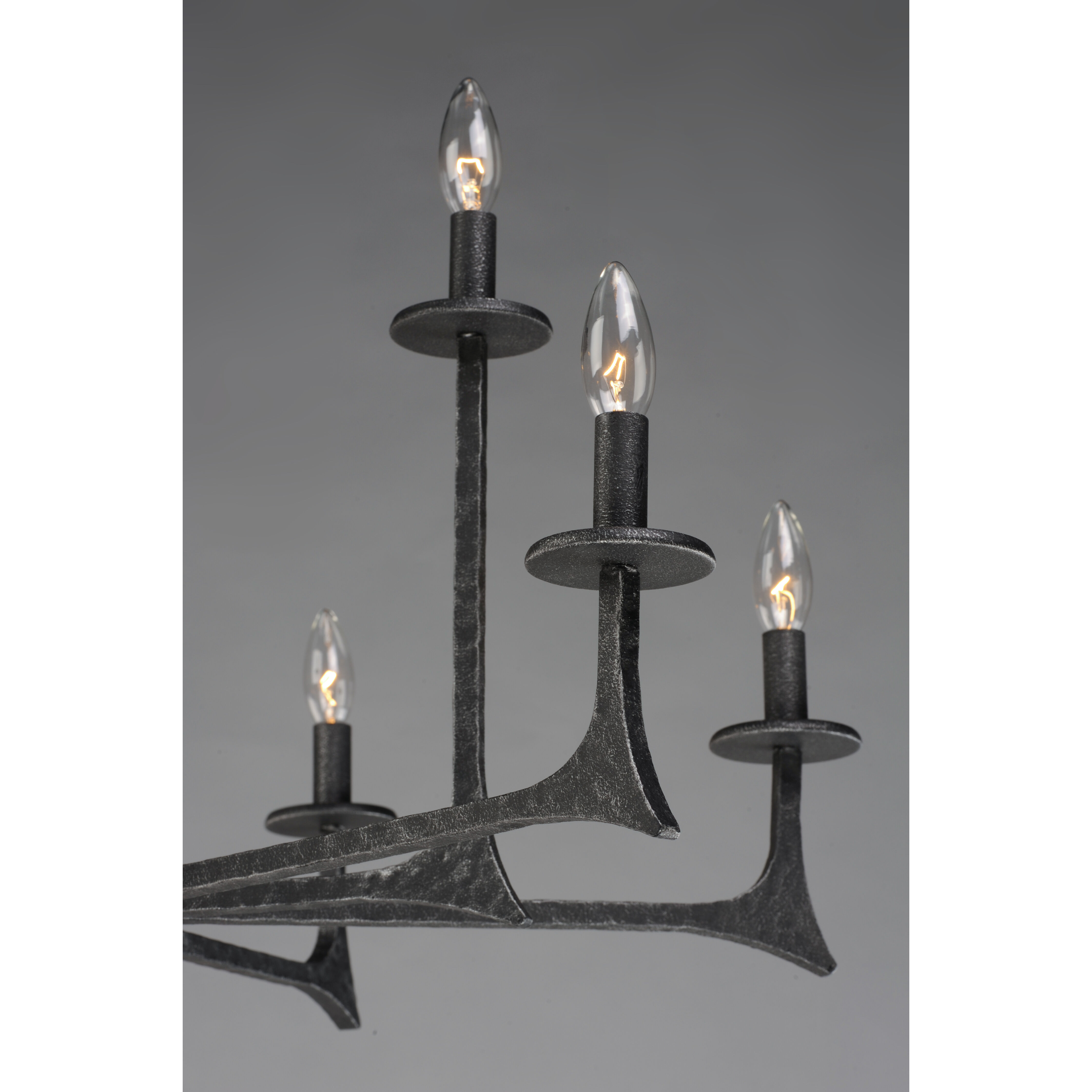 Anvil 9 Light 34 inch Natural Iron Chandelier Ceiling Light in Without Shade