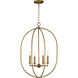 Martel 4 Light 20 inch Etruscan Gold Multi-Light Pendant Ceiling Light