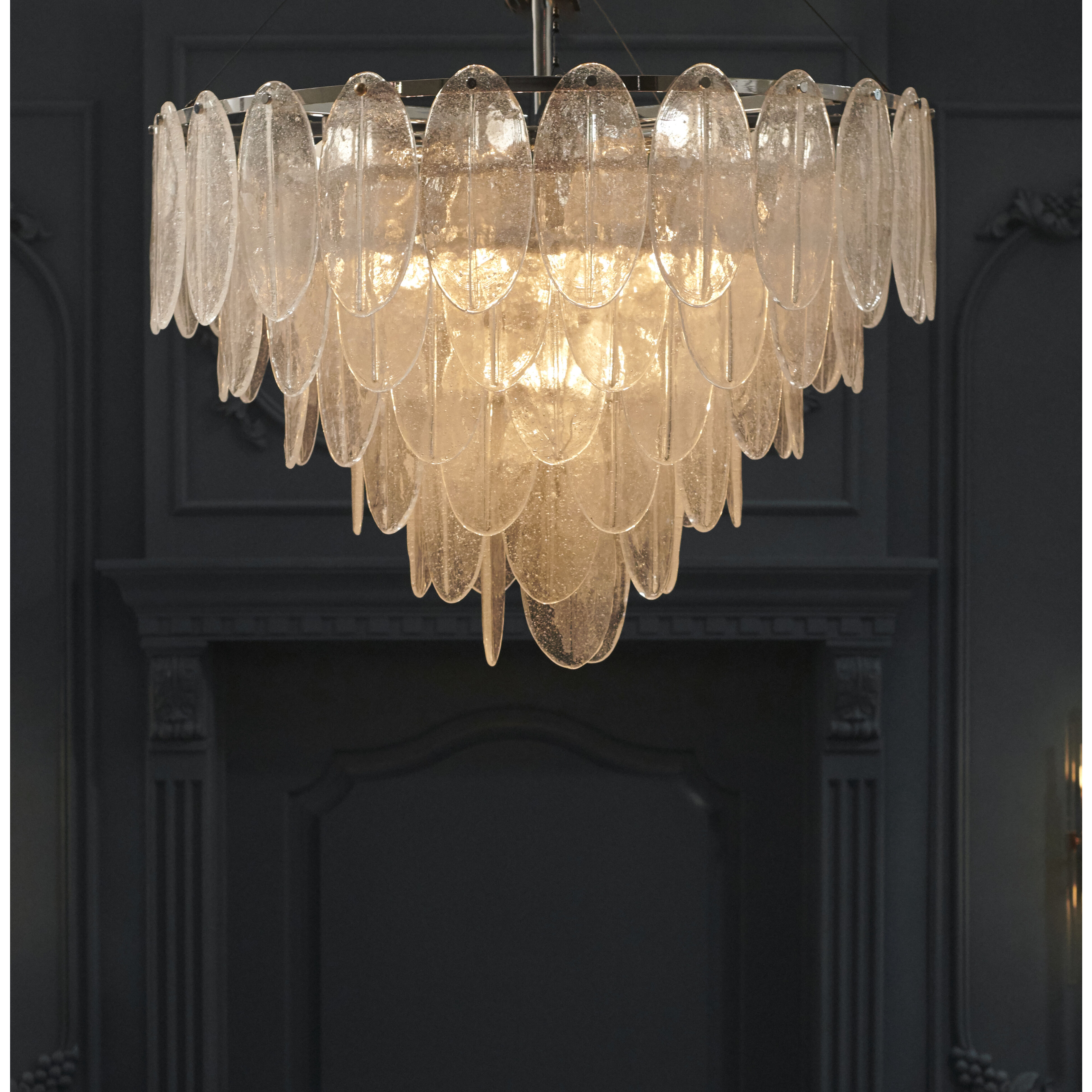 Glacier 19 Light 32 inch White/Polished Chrome Chandelier Ceiling Light