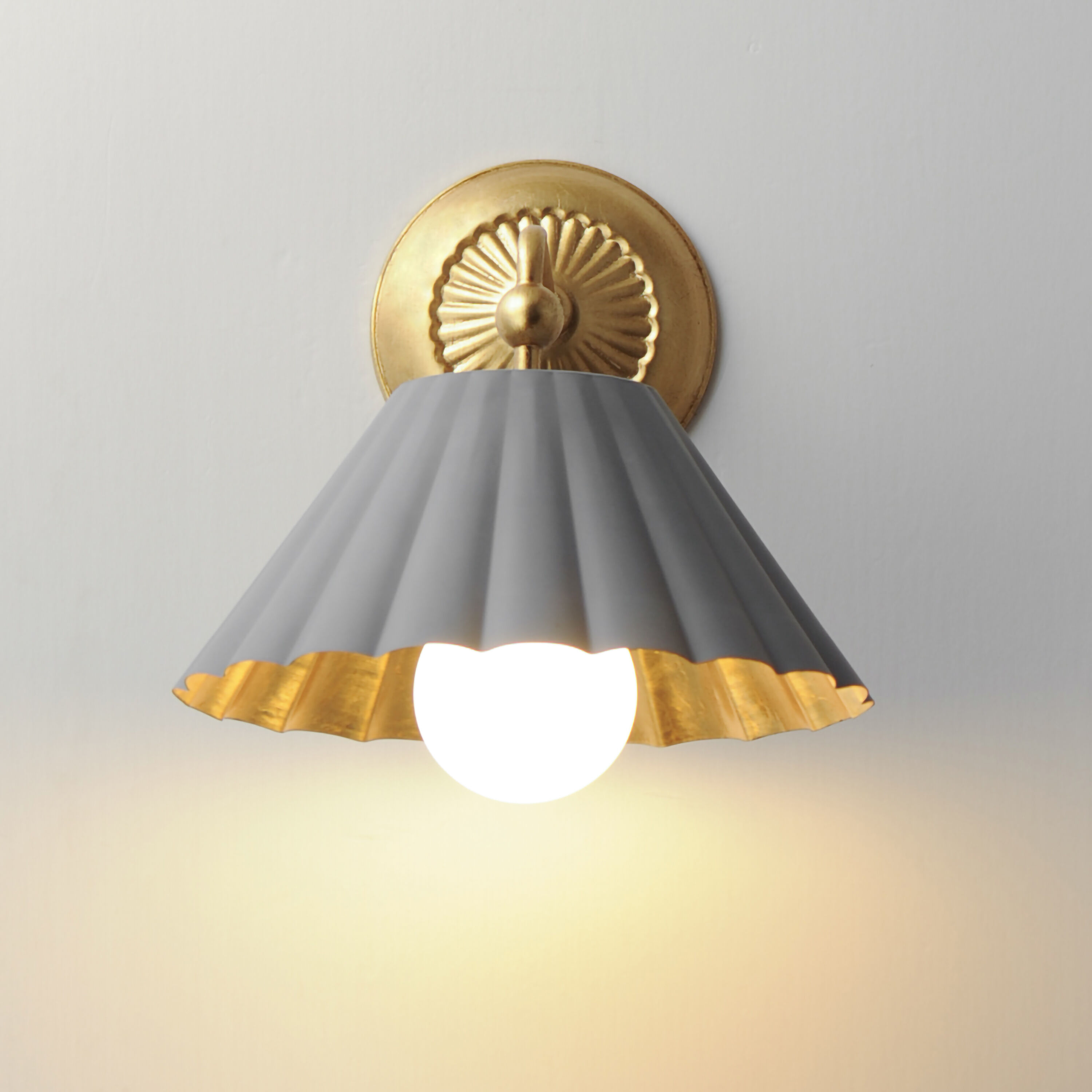 Primrose 1 Light 10 inch Dark Grey and Gold Leaf Wall Sconce Wall Light