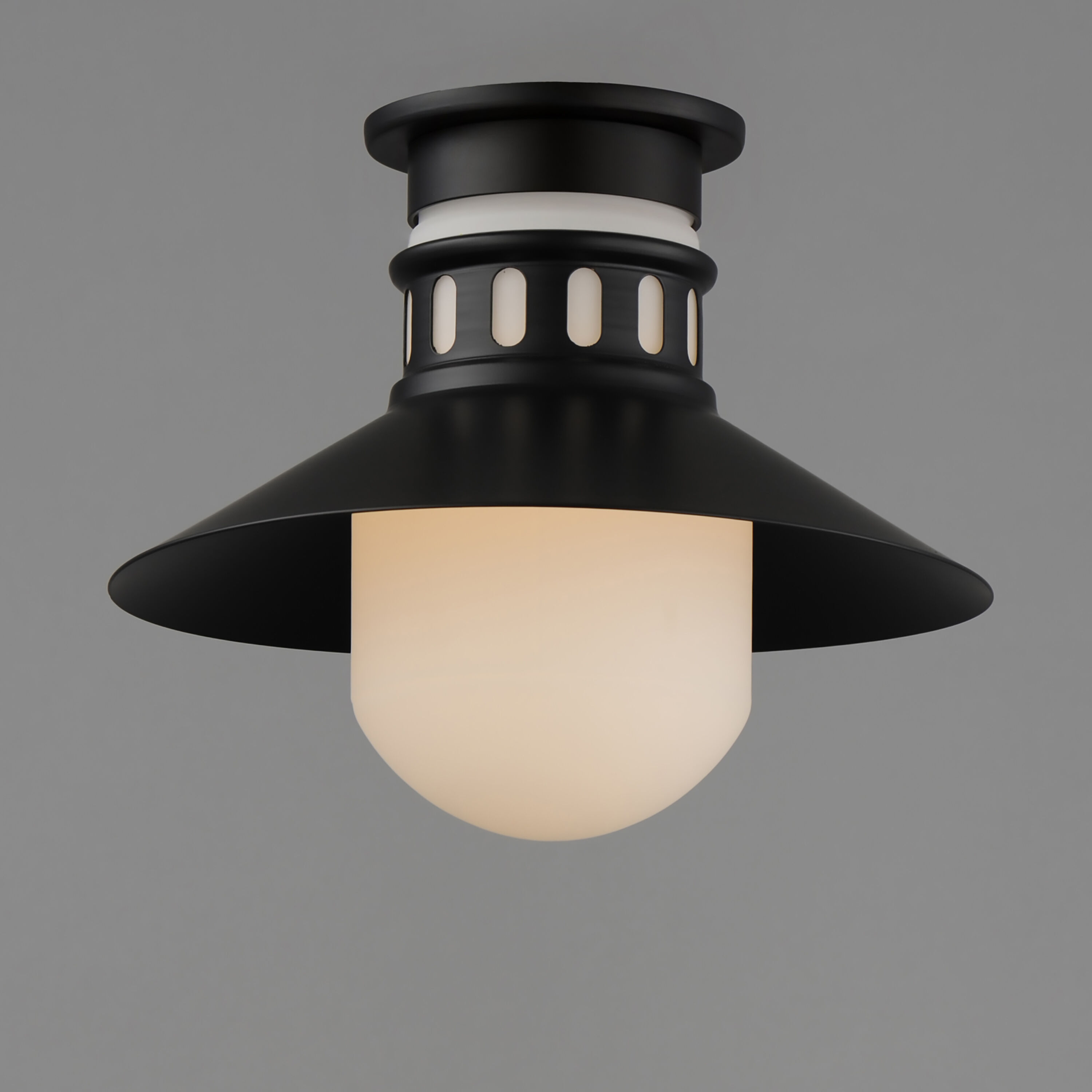Admiralty 1 Light 12 inch Black Outdoor Flush Mount