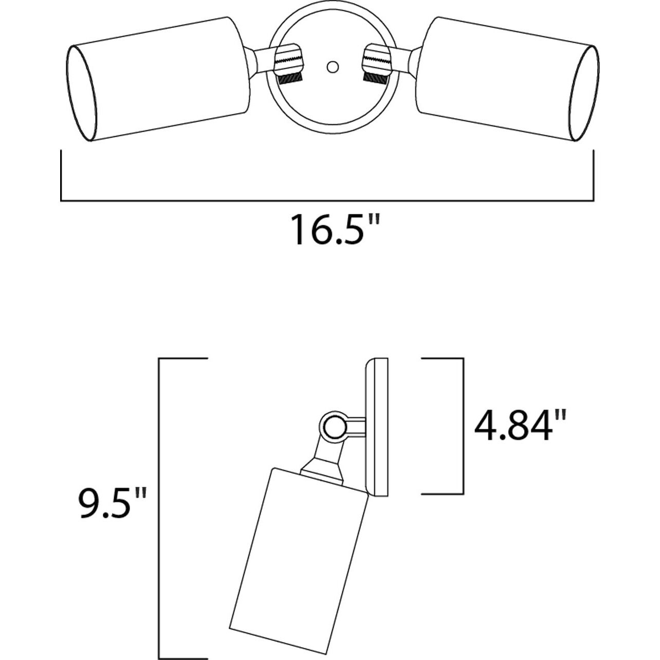 Spots 2 Light 17 inch Black Flush Mount Ceiling Light