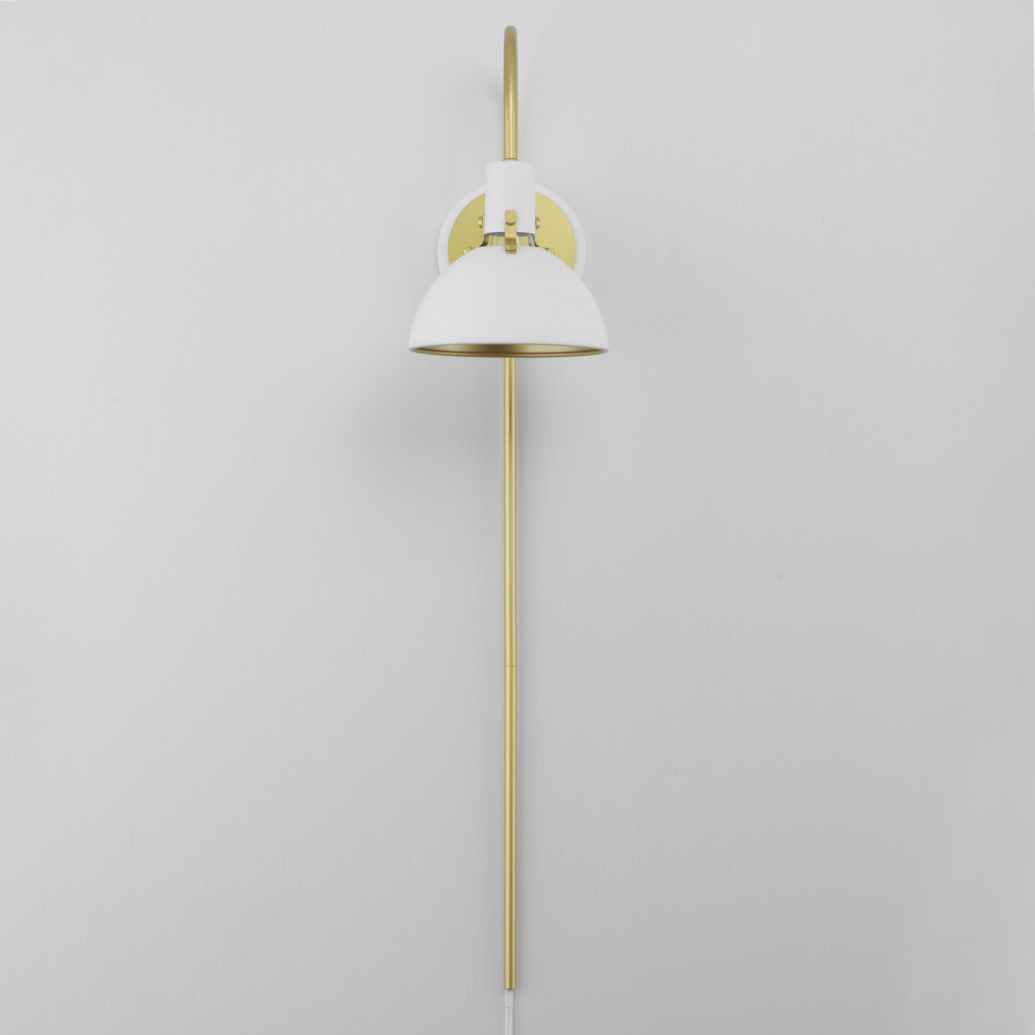 Dawn Wall Sconce Wall Light in White and Satin Brass