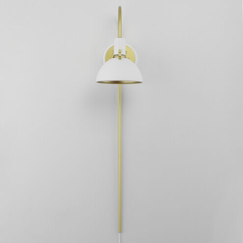 Dawn Wall Sconce Wall Light in White and Satin Brass