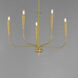 Vela 5 Light 24 inch Satin Brass Single-Tier Chandelier Ceiling Light
