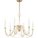 Plumette 6 Light 28 inch Gold Leaf Chandelier Ceiling Light