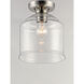 Acadia 1 Light 9 inch Satin Nickel Semi-Flush Mount Ceiling Light