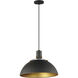 Dawn 1 Light 19.5 inch Antique Brass and Black Single Pendant Ceiling Light