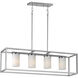 Lateral 4 Light 36 inch Satin Nickel Linear Pendant Ceiling Light in Satin White