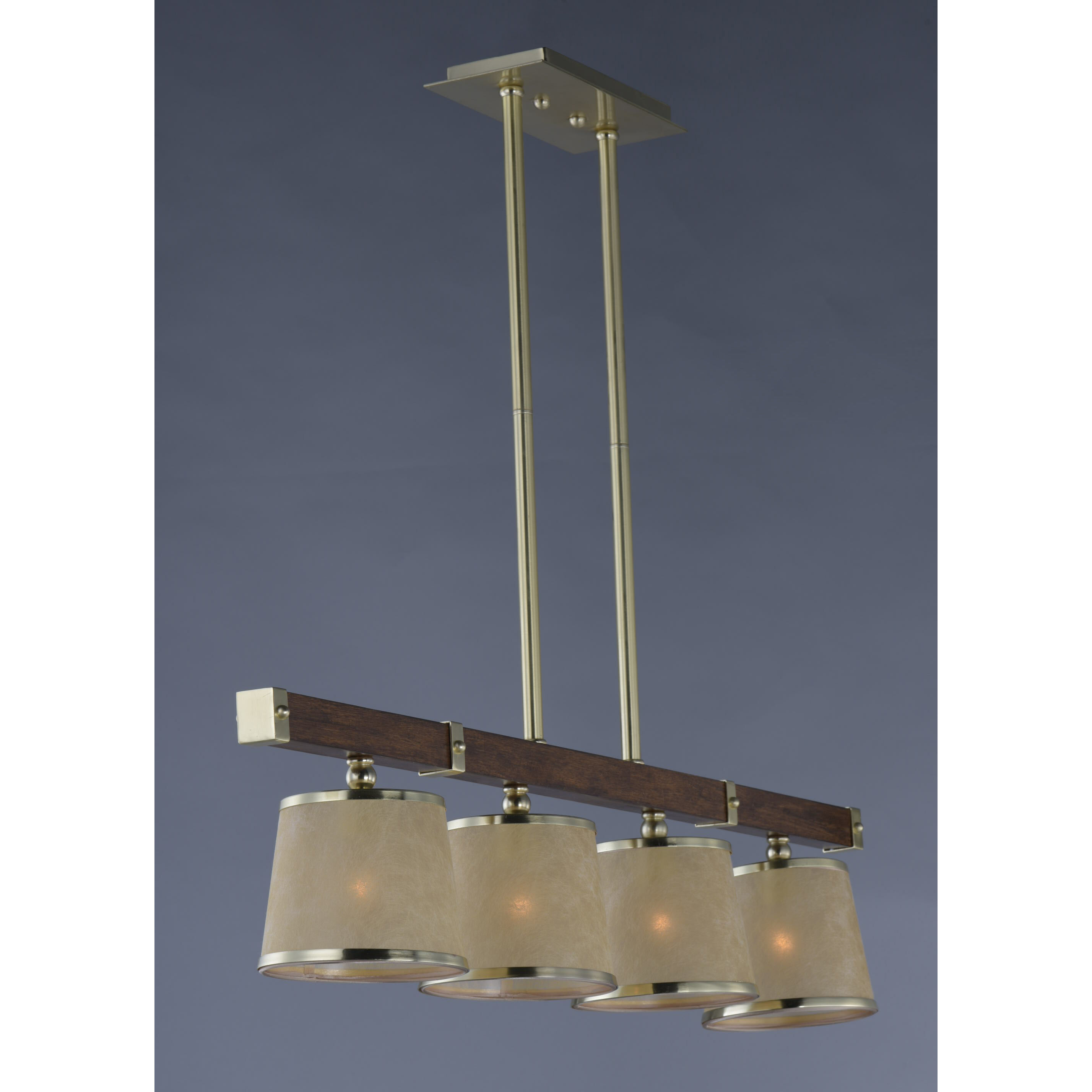 Maritime 4 Light 7.25 inch Antique Pecan/Satin Brass Single-Tier Chandelier Ceiling Light