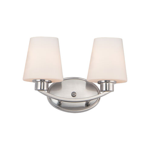 Shelter 2 Light 13 inch Satin Nickel Bath Vanity Wall Light