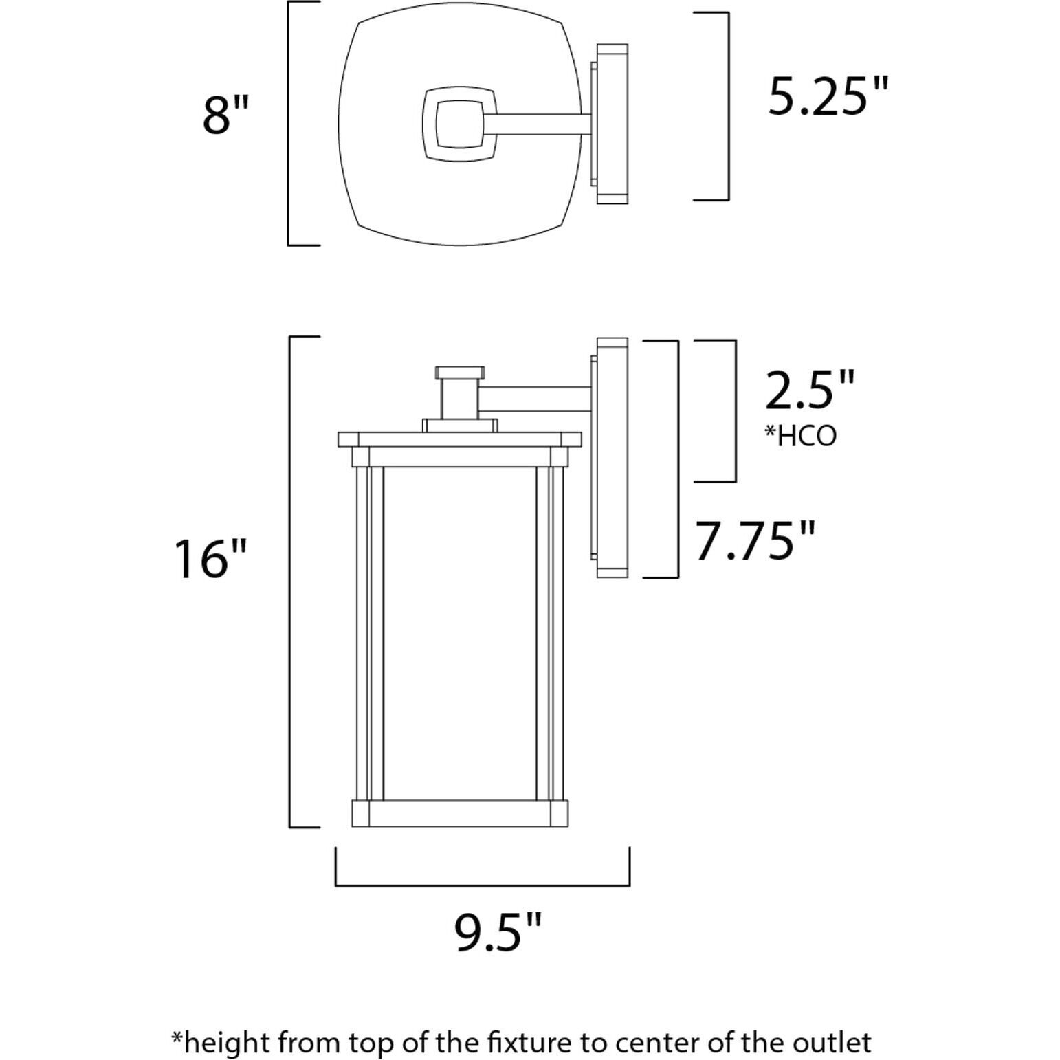Bungalow LED E26 LED 16 inch Bronze Outdoor Wall Mount
