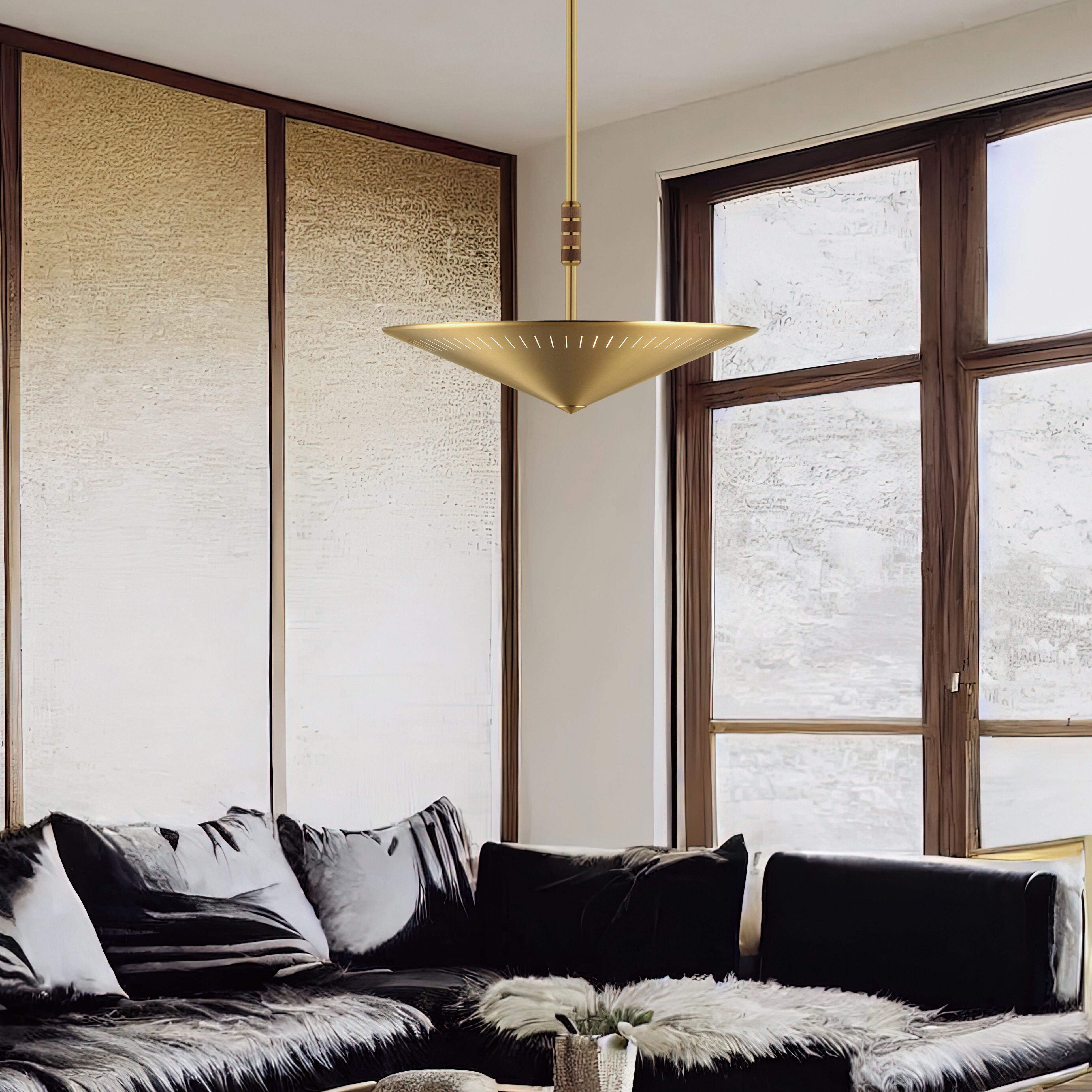 Helsinki 3 Light 20 inch Natural Aged Brass Single Pendant Ceiling Light