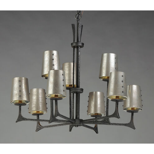 Anvil 9 Light 34 inch Natural Iron Chandelier Ceiling Light in Without Shade