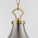 Conrad 1 Light 12 inch Satin Nickel / Satin Brass Single Pendant Ceiling Light