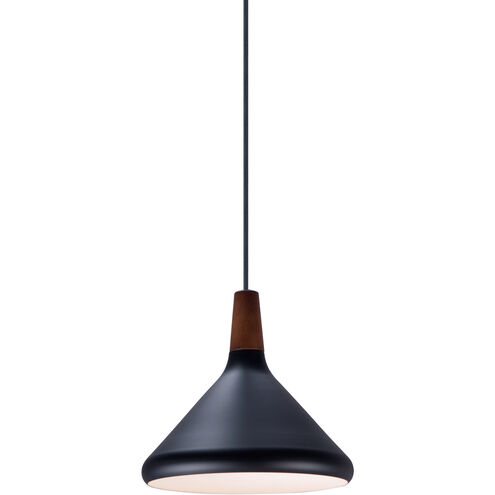 Nordic 1 Light 7 inch Walnut/Black Single Pendant Ceiling Light in Walnut and Black, Bulb Not Included