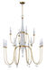 Claymore 12 Light 40 inch Claystone/Gold Leaf Chandelier Ceiling Light