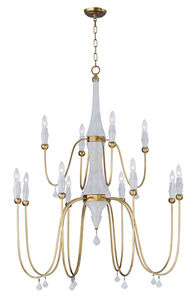 Claymore 12 Light 40.25 inch Claystone/Gold Leaf Chandelier Ceiling Light