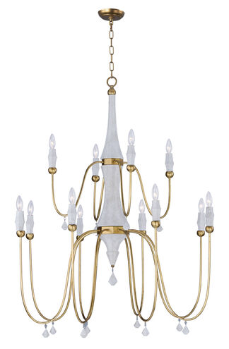 Claymore 12 Light 40.25 inch Claystone/Gold Leaf Chandelier Ceiling Light