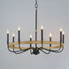 Franklin 8 Light 36 inch Driftwood and Black Chandelier Ceiling Light