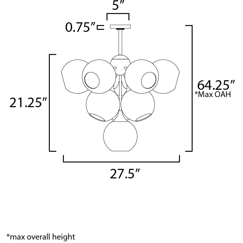 Neve 10 Light 27.5 inch Natural Aged Brass Multi-Light Pendant Ceiling Light