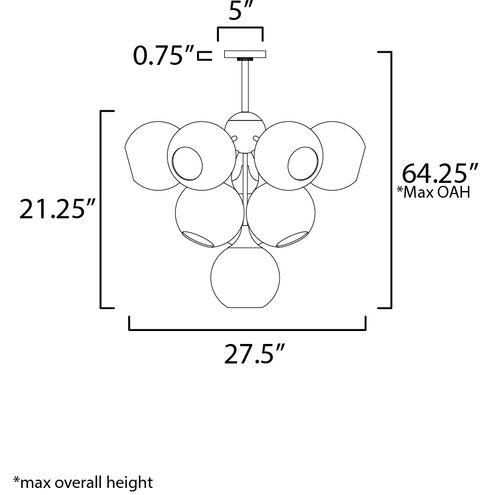 Neve 10 Light 27.5 inch Natural Aged Brass Multi-Light Pendant Ceiling Light