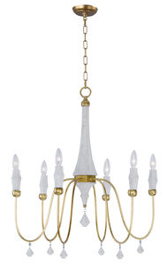 Claymore 6 Light 28 inch Claystone/Gold Leaf Chandelier Ceiling Light