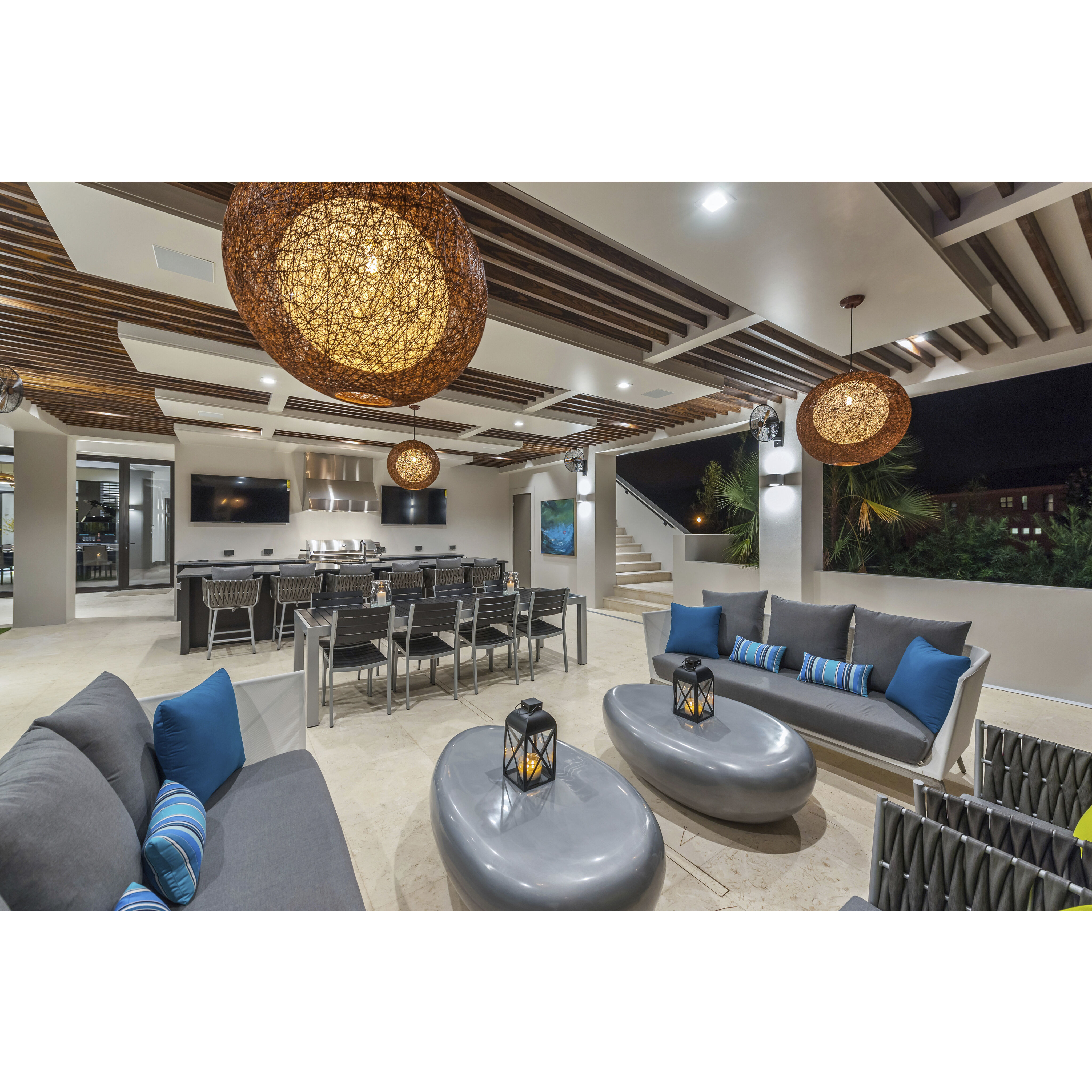 Bali 1 Light 24 inch Outdoor Pendant in Natural 