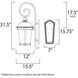Dover DC 3 Light 31.5 inch Bronze Outdoor Wall Mount